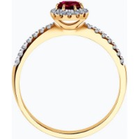 Inel din aur cu diamante si rubine Diamant 9145017343939 s.16 1,82g imaginea #3 — magazin online Desire.md