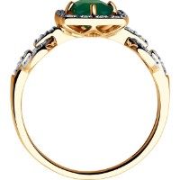 Inel din aur cu agat și zirconii Diamant 9155007467026 s.18 2,55g imaginea #3 — magazin online Desire.md