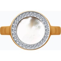 Inel din aur cu sidef si zirconiu Diamant 9155008724227 s.18,5 3,05g imaginea #2 — magazin online Desire.md