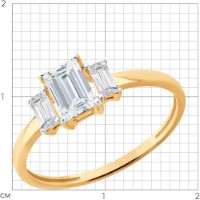 Inel din aur cu zirconii Diamant 9155011603274 s.16 1,57g imaginea #3 — magazin online Desire.md