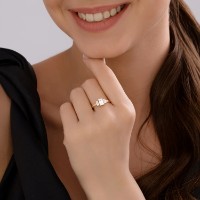 Inel din aur cu zirconii Diamant 9155011603274 s.16 1,57g imaginea #4 — magazin online Desire.md