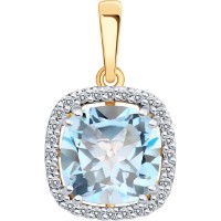 Pandantiv din aur cu diamante si topaz Diamant 9155011782740 2,01g