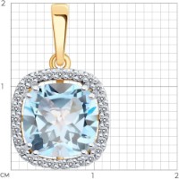 Pandantiv din aur cu diamante si topaz Diamant 9155011782740 2,01g imaginea #2 — magazin online Desire.md