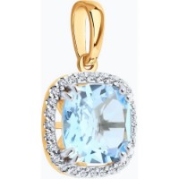 Pandantiv din aur cu diamante si topaz Diamant 9155011782740 2,01g imaginea #5 — magazin online Desire.md