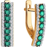 Cercei in aur cu diamante și smaralde Diamant 9176025283450 2,57g imaginea #2 — magazin online Desire.md