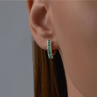 Cercei in aur cu diamante și smaralde Diamant 9176025283450 2,57g imaginea #4 — magazin online Desire.md