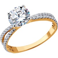 Inel din aur cu zirconiu Diamant 9176030484453 s.18,5 2,92g