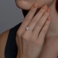Inel din aur cu zirconiu Diamant 9176030484453 s.18,5 2,92g imaginea #2 — magazin online Desire.md