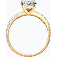 Inel din aur cu zirconiu Diamant 9176030484453 s.18,5 2,92g imaginea #4 — magazin online Desire.md