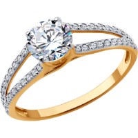 Inel din aur cu zirconiu Diamant 9176033062672 s.18,5 1,98g