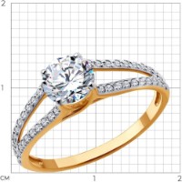 Inel din aur cu zirconiu Diamant 9176033062672 s.18,5 1,98g imaginea #2 — magazin online Desire.md