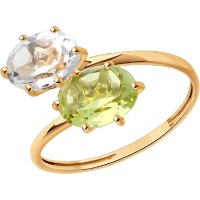 Inel din aur cu pietre semiprețioase Diamant 9177004284987 s.18,5 2,15g