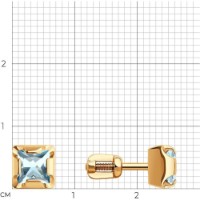 Cercei din aur cu topaz Diamant 9177004954767 2,29g imaginea #2 — magazin online Desire.md