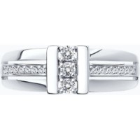 Inel din aur alb cu zirconii Diamant 9177005923465 s.17 1,92g imaginea #3 — magazin online Desire.md