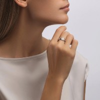 Inel din aur alb cu zirconii Diamant 9177005923465 s.17 1,92g imaginea #4 — magazin online Desire.md