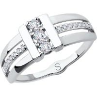 Inel din aur alb cu zirconii Diamant 9177005923465 s.17 1,92g