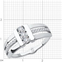 Inel din aur alb cu zirconii Diamant 9177005923465 s.17 1,92g imaginea #2 — magazin online Desire.md
