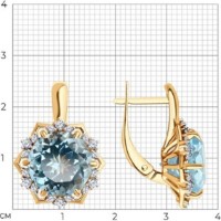Cercei din aur cu topaz și zirconii Diamant 9177007465895 8,94g imaginea #2 — magazin online Desire.md