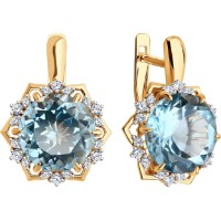 Cercei din aur cu topaz și zirconii Diamant 9177007465895 8,94g imaginea #4 — magazin online Desire.md