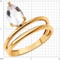Inel din aur cu cristal de munte Diamant 9178081931528 s.17 2,69g imaginea #4 — magazin online Desire.md
