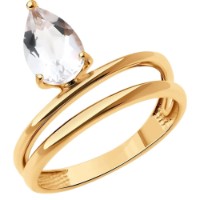 Inel din aur cu cristal de munte Diamant 9178081931528 s.17 2,69g
