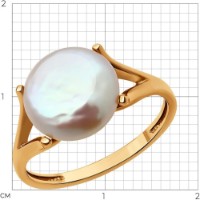 Inel din aur cu perla Diamant s.19 2,71g imaginea #2 — magazin online Desire.md