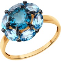Inel din aur roșu cu topaz London Diamant s.17 2,46g