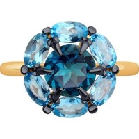 Inel din aur roșu cu topaz London Diamant s.17 2,46g imaginea #2 — magazin online Desire.md