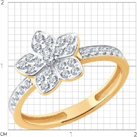 Inel din aur cu zirconiu Diamant s.17 2,73g imaginea #4 — magazin online Desire.md