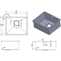 Chiuvetă de bucătărie Fabiano Quadro 53 Celldecor Inox imaginea #2 — magazin online Desire.md