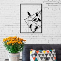 Декоративное панно Showdeko Metal Wall Art №11 Birds on Wire Black фото №2 — интернет-магазин Desire.md