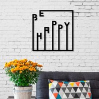 Декоративное панно Showdeko Metal Wall Art №16 Happy Black фото №2 — интернет-магазин Desire.md