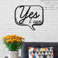 Декоративное панно Showdeko Metal Wall Art №20 Yes Black фото №2 — интернет-магазин Desire.md