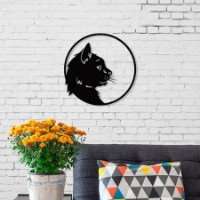 Декоративное панно Showdeko Metal Wall Art №24 Cat Profile Black фото №2 — интернет-магазин Desire.md