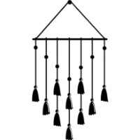 Декоративное панно Showdeko Metal Wall Art №28 Tassel Black