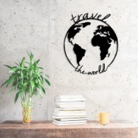 Декоративное панно Showdeko Metal Wall Sculpture Travel the World Black фото №2 — интернет-магазин Desire.md