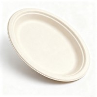 Set farfurii de unică folosință AmbalajMarket Bio White 8587 (50pcs)