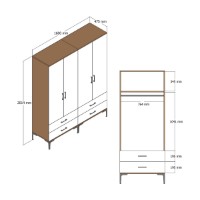 Dulap Hanah Home Kumsal TT Walnut Anthracite imaginea #6 — magazin online Desire.md