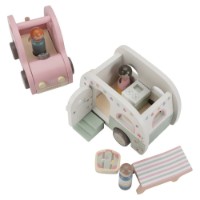 Autorulota din lemn Little Dutch Toy Car with Caravan (LD8022) imaginea #3 — magazin online Desire.md