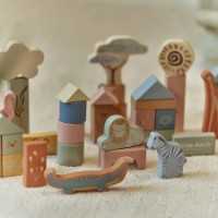Set de construcție Little Dutch Safari Friends Building Blocks (LD7445) imaginea #4 — magazin online Desire.md