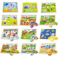 Набор пазл Viga Wooden Puzzle 12x16pcs (51427) фото №2 — интернет-магазин Desire.md