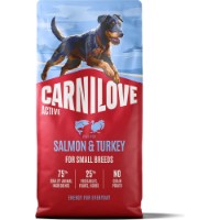 Hrană uscată pentru câini Carnilove Active Adult Small Breeds Salmon & Turkey 12kg