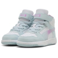 Bocanci pentru copii Puma Rebound Slam Mid Faded Glow Ac+ Inf Aqua Glow/Mauve Glow/Puma White, s.21