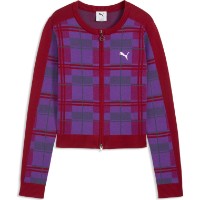 Женский кардиган Puma T7 Tartan Knitted Cardigan Garnet Glow, s.M