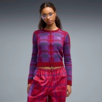 Женский кардиган Puma T7 Tartan Knitted Cardigan Garnet Glow, s.M фото №2 — интернет-магазин Desire.md