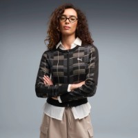 Женский кардиган Puma T7 Tartan Knitted Cardigan Puma Black, s.XS фото №2 — интернет-магазин Desire.md
