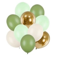 Set baloane PartyDeco 30cm Green Mix 10pcs (ZBL4)