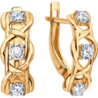 Cercei din aur cu zirconii Diamant 0200870  3,24g imaginea #2 — magazin online Desire.md