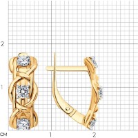 Cercei din aur cu zirconii Diamant 0200870  3,24g imaginea #4 — magazin online Desire.md