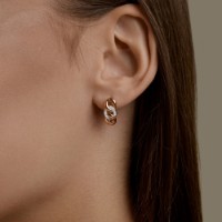 Cercei din aur cu zirconii Diamant 0200896  2,74g imaginea #2 — magazin online Desire.md